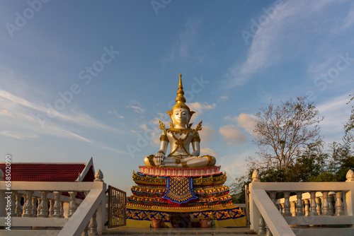 Buddha statues at Wat Wang Krachae in Kanchanaburi, Thailand.