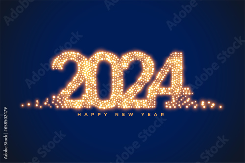 golden sparkling 2024 new year wishes background