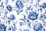 Blue and white Chinese porcelain Rennaissance Floral pattern background wallpaper wedding mockup post card invitation