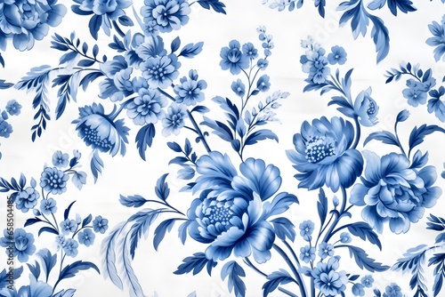 Obraz na płótnie Blue and white Chinese porcelain Rennaissance Floral pattern background wallpape