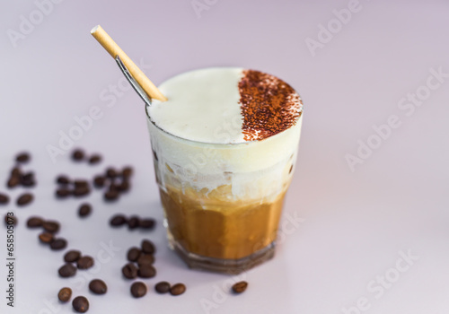 Vietnamese salted coffee with salty cheese cream (ca phe muoi)