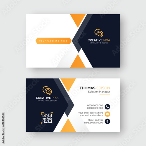 Creative Business Card Print Template. Visiting card for business and personal use. Flat Design. Stationery Design