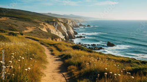 Irish landscape. Coastline atlantic ocean coast scenery.