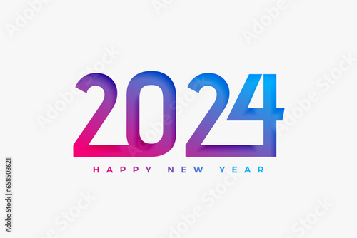 happy new year 2024 invitation background in paper cut style