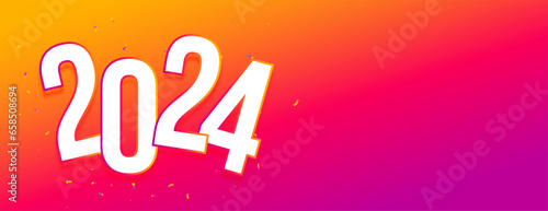 decorative 2024 new year festive banner in modern style