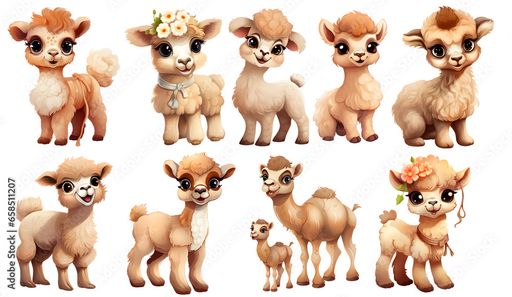 cute Camel Clipart Sticker, png on transparent isolated Background, generated ai cute Camel Clipart Sticker, png on transparent isolated Background, generated ai