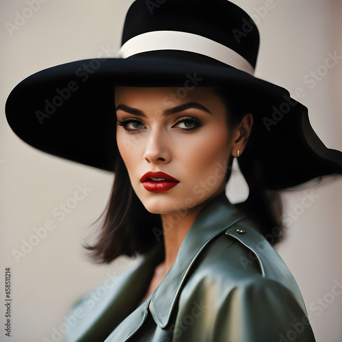 Elegant Woman with big lips 