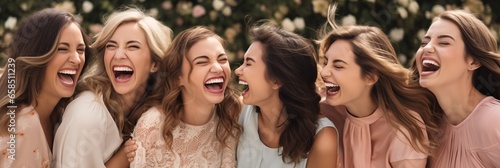 Authentic Expressions of Joy Illuminated through the Warm, Inviting Smiles of Various Vibrant Young Women Sharing Happiness photo