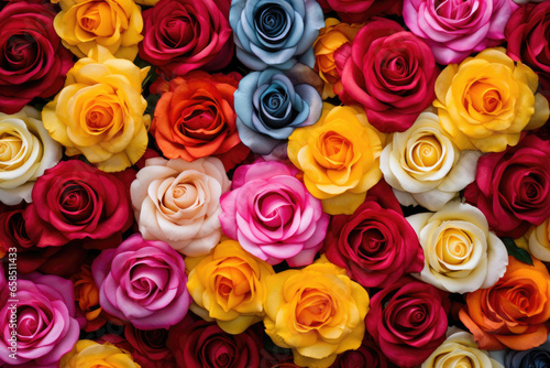 Assortiment of colorful roses background © Venka