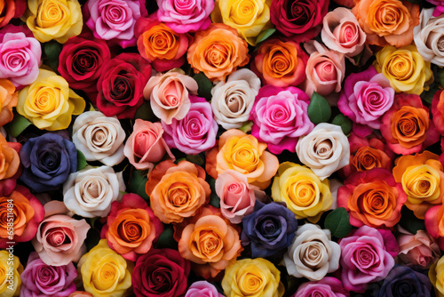 Assortiment of colorful roses background © Veniamin Kraskov