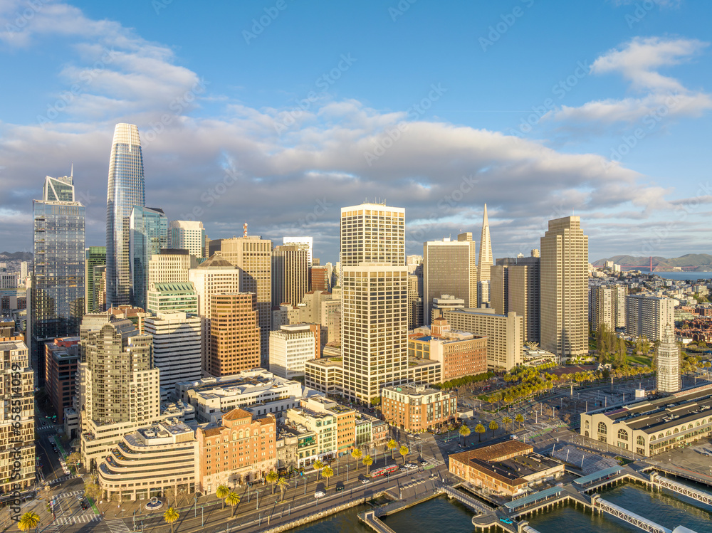 Aerial Panoramic Cityscape View of San Francisco Skyline Aerial Panoramic Cityscape View of San Francisco Skyline