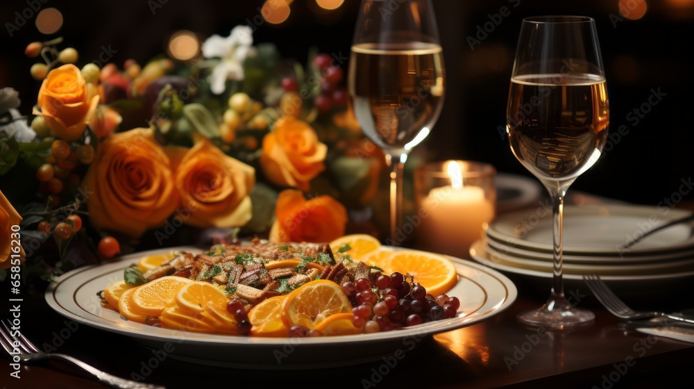 Thanksgiving table setting, a festive table setting Thanksgiving table setting, a festive table setting