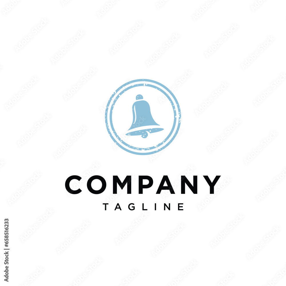 Bell stamp grunge logo icon vector template.eps