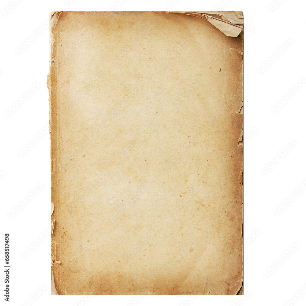 old paper background,old parchment paper sheet vintage aged or texture isolated on white background. - obrazy, fototapety, plakaty 