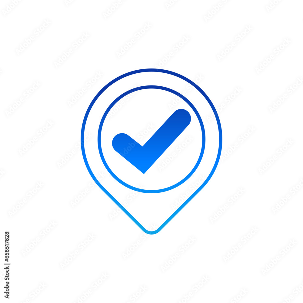 pin location with check mark icon
pin location with check mark icon