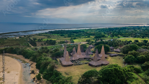 Aerial view of the Traditional House of "Ratenggaro" in Sumba, East Nusa Tenggara, Indonesia