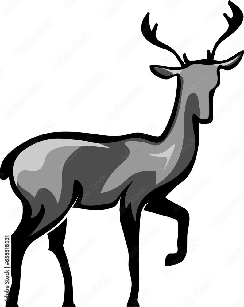 Obraz premium deer silhouette vector