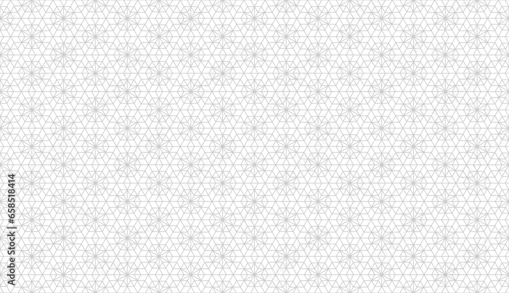 Islamic Hexagonal Simple Line Seamless Vector Pattern Background - obrazy, fototapety, plakaty 
