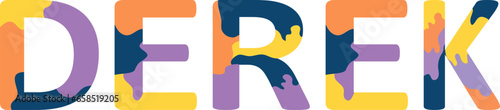 Derek Colorful 3d Abstract Text name