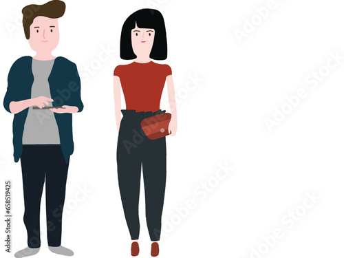 business woman and person