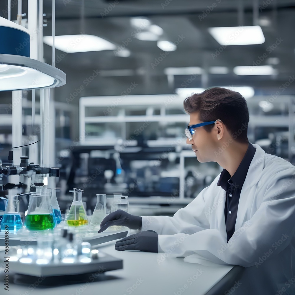 A laboratory technician analyzing a complex chemical reaction using high-resolution equipment3 A laboratory technician analyzing a complex chemical reaction using high-resolution equipment3