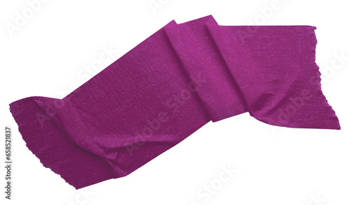 dark purple crumpled torn tape isolated on transparent background