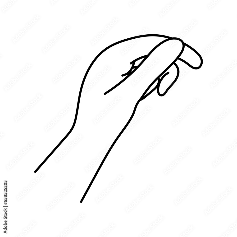 Hand gesture in minimal black line style Hand gesture in minimal black line style