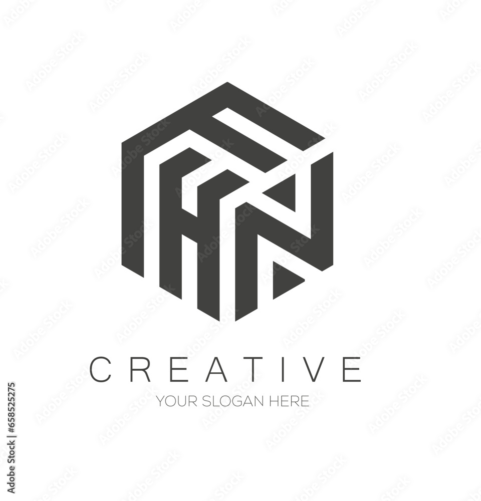 F H N Logo Design. Letter logo Design. Hexagon Logo design F H N Logo Design. Letter logo Design. Hexagon Logo design