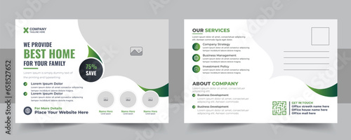 Real estate postcard design template, modern eddm postcard design
