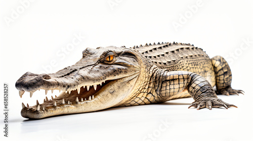 Crocodile isolated on white background © Black