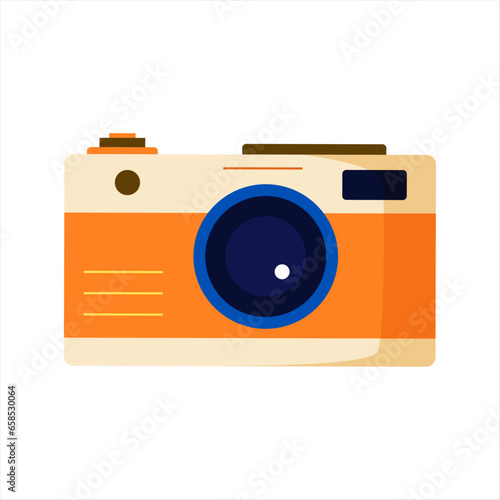 Vector retro camera in a flat style vector illustration