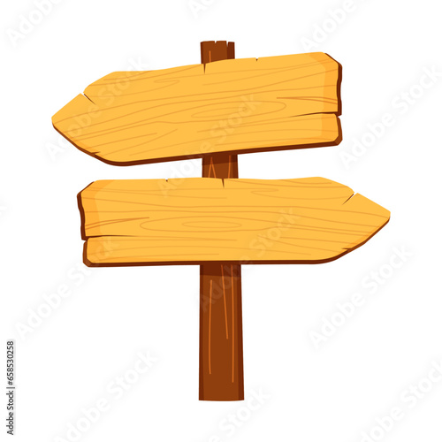 Vector wooden sign on white background