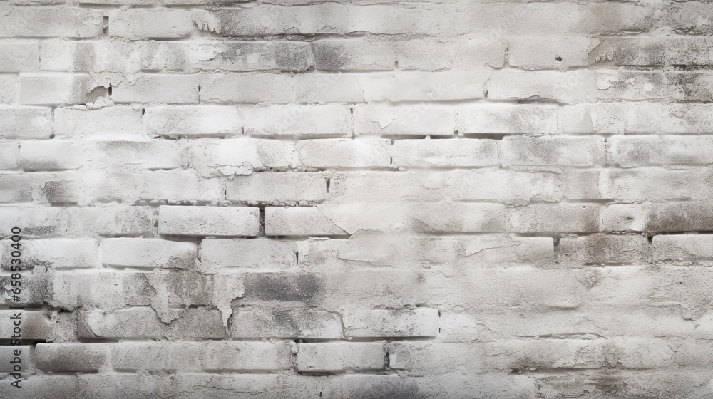 Fototapeta premium A Journey Through the Character-Rich Old White Brick Wall Texture