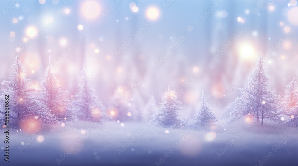 a winter scene with snow covered trees and a blue sky. generative ai a winter scene with snow covered trees and a blue sky. generative ai