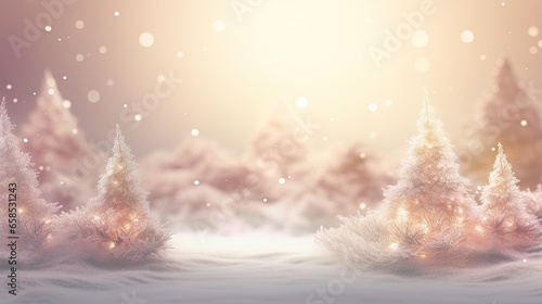  a winter scene with snow covered trees and a bright sun.  generative ai © Jevjenijs
