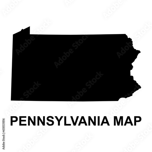 Pennsylvania map shape, united states of america. Flat concept icon symbol vector illustration