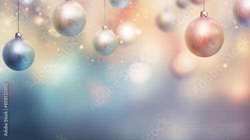  a group of christmas ornaments hanging from strings on a string. generative ai