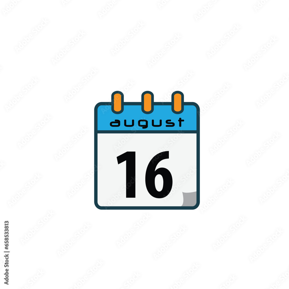 August date icon vector logo design template August date icon vector logo design template