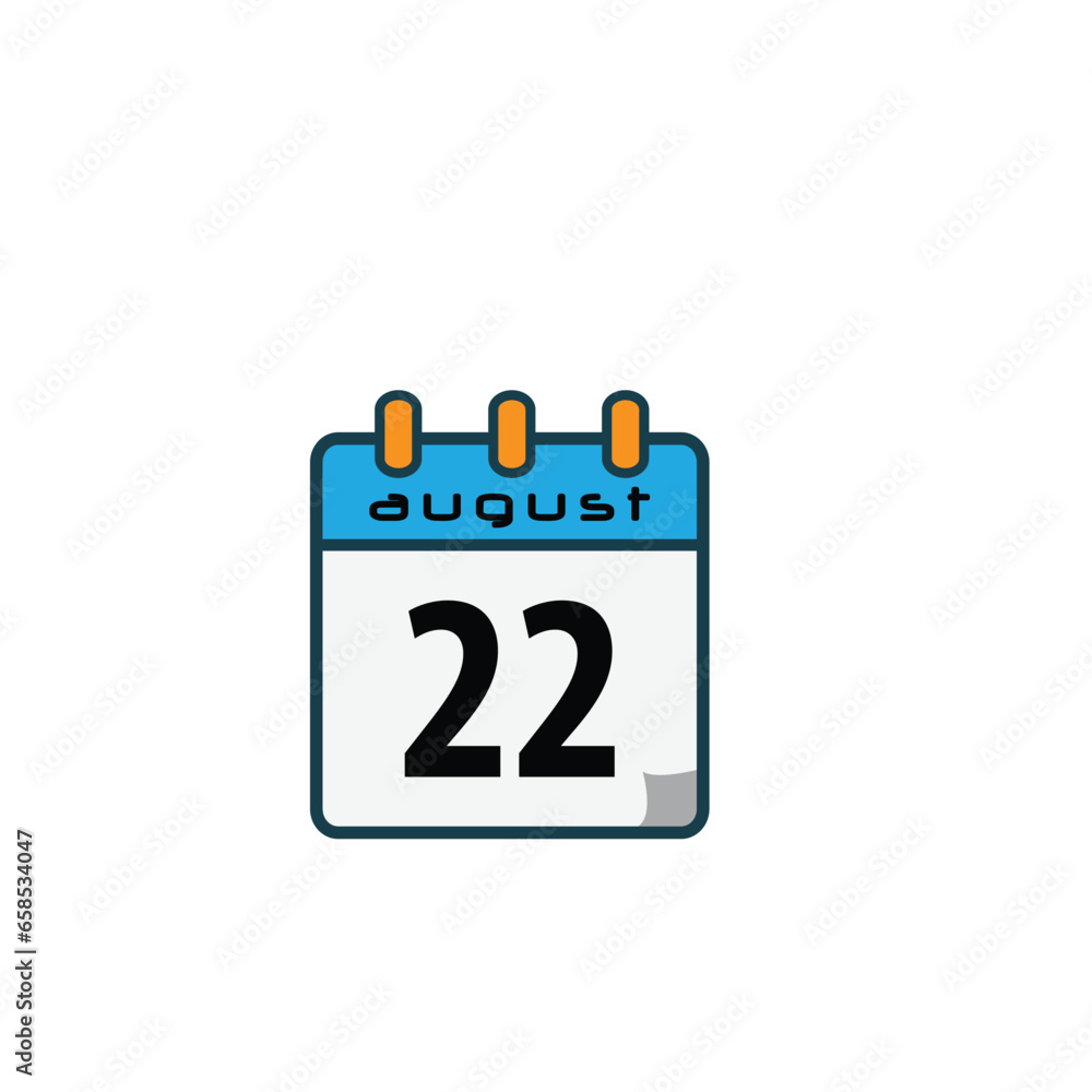 August date icon vector logo design template August date icon vector logo design template