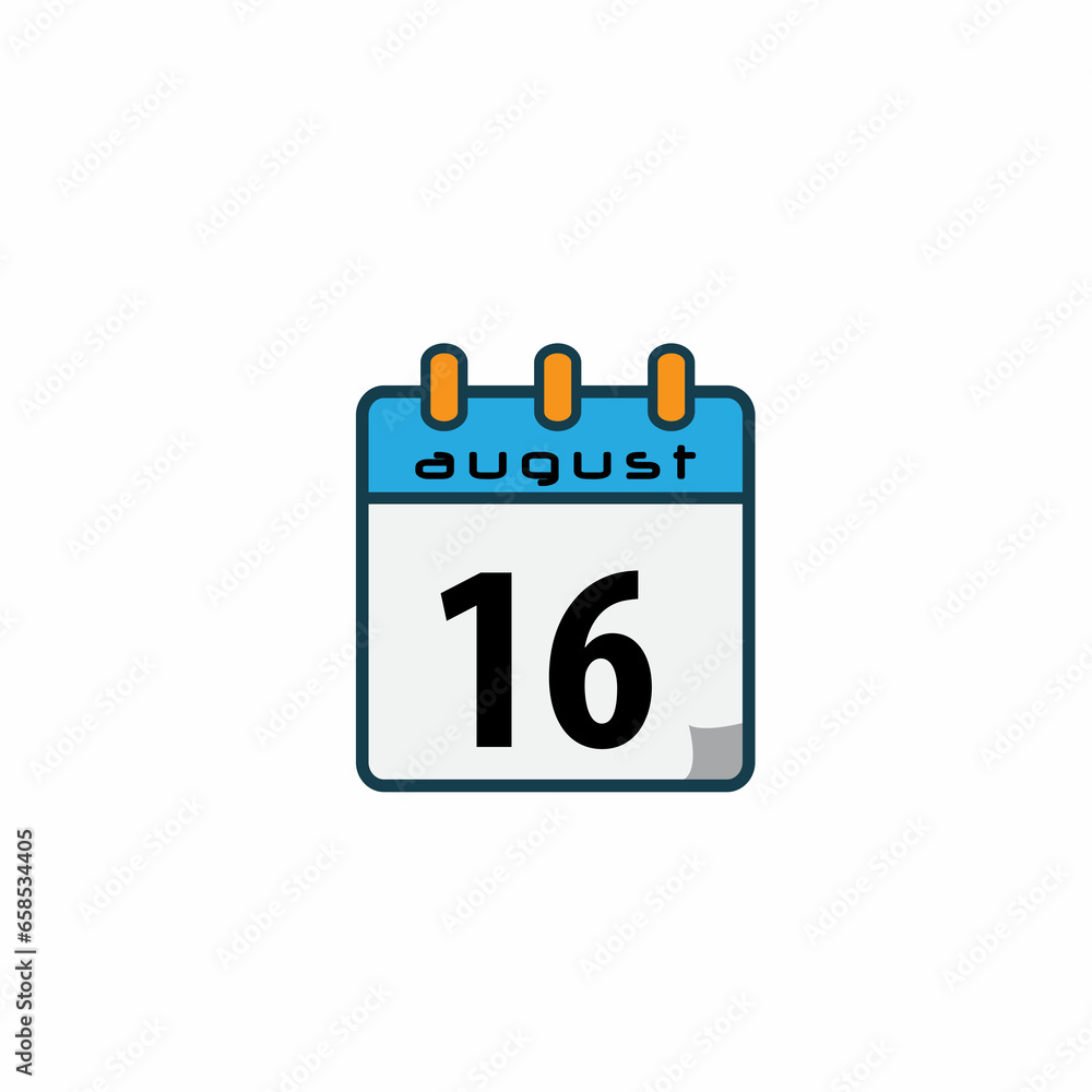 August date icon vector logo design template August date icon vector logo design template