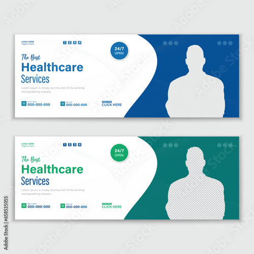 Medical Healthcare, Web Banner Cover Design, Template Design For Social Media Posts
