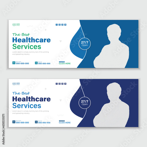 Medical Healthcare, Web Banner Cover Design, Template Design For Social Media Posts