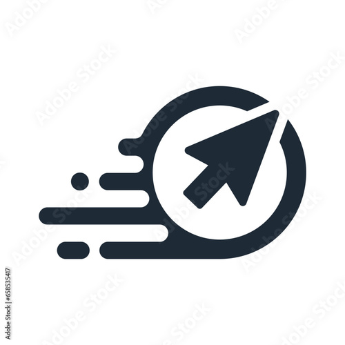 Ability to quickly change direction. Mobile actions, business, management. Vector linear icon isolated on white background.