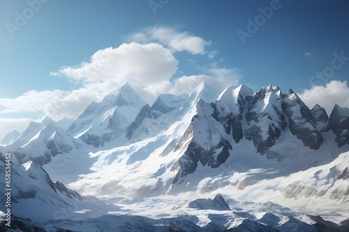 Majestic Peaks Mountains in Winter - Generative AI Edition