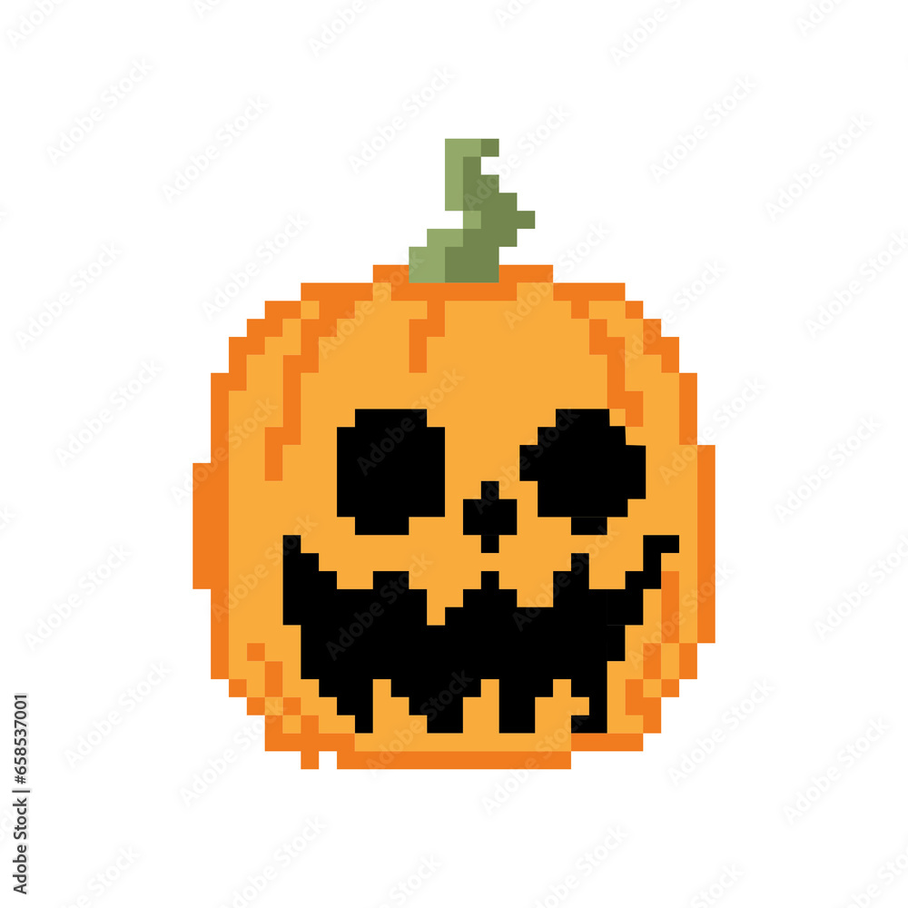 Scary Pumpkin Halloween Pixel Art Scary Pumpkin Halloween Pixel Art
