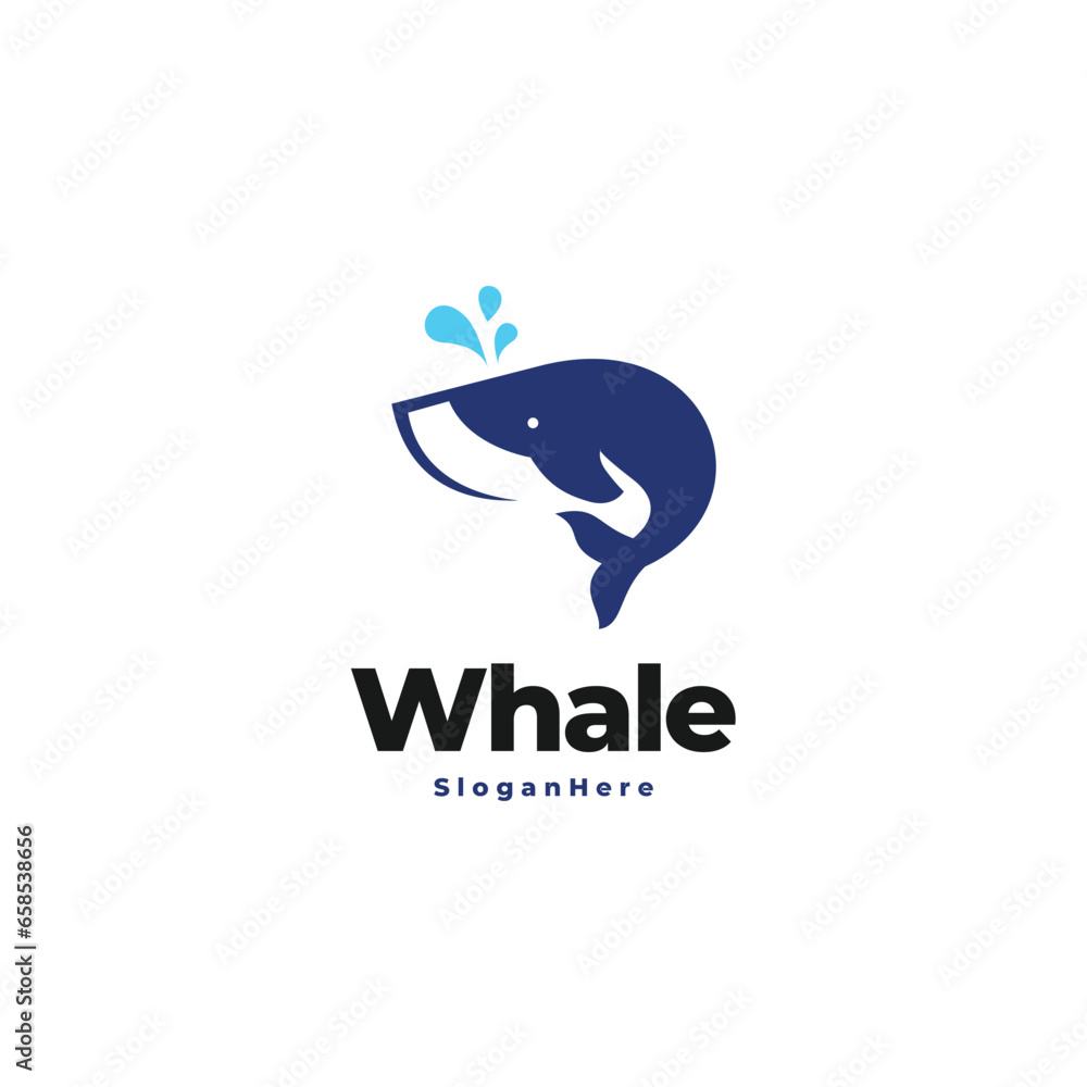 whale modern logo vector whale modern logo vector