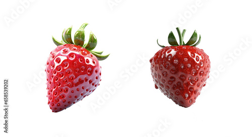 set of strawberry isolated on white background PNG