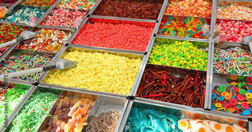 Photography sugary sweets  liquorice candies for the happiness of children and dentists