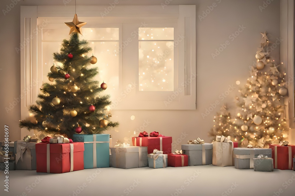 a Christmas tree with presents
a Christmas tree with presents