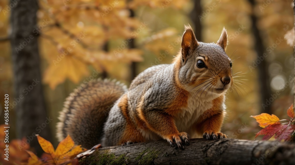 Autumn's Best Model: The Squirrel in Foliage, Generative AI Autumn's Best Model: The Squirrel in Foliage, Generative AI